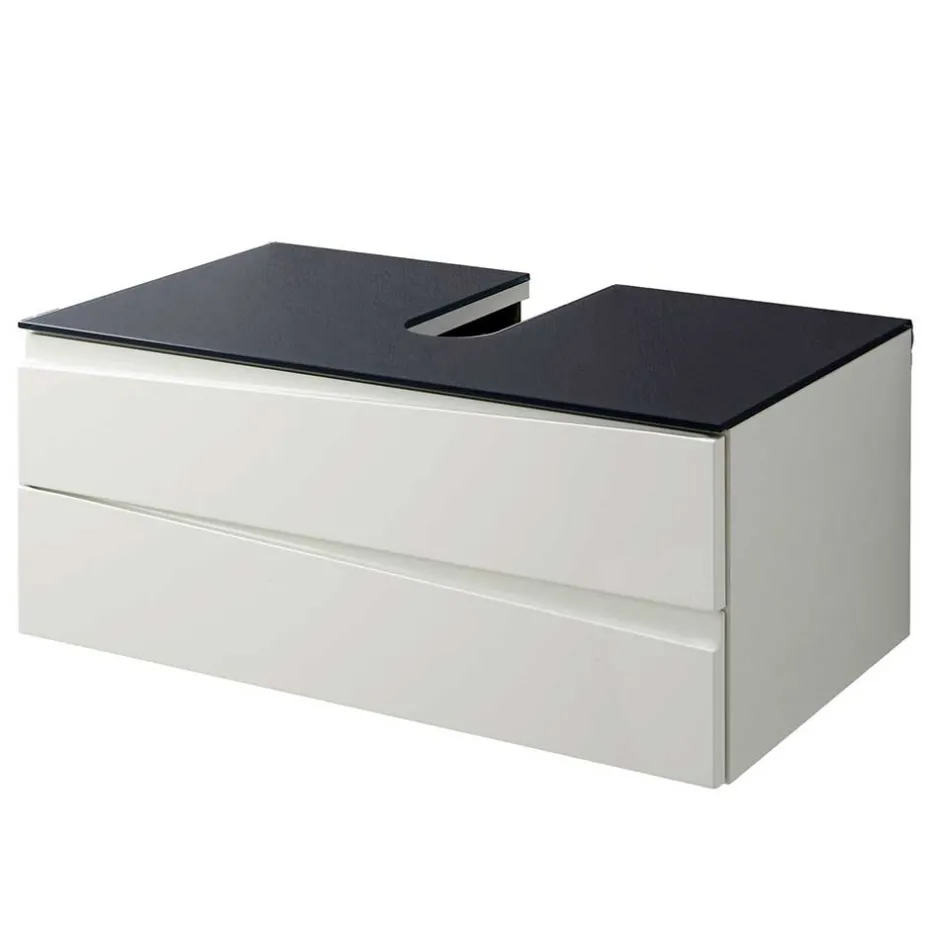 Waschtisch-Konsole in Weiß mit Dunkelgrau - Impulse^Wohnen Outlet