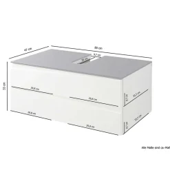 Waschtisch-Konsole in Weiß mit Dunkelgrau - Impulse^Wohnen Outlet