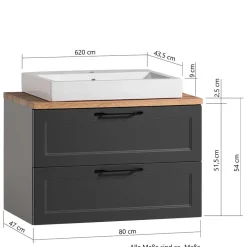 Wohnen Waschtischkonsole mit Aufsatzbecken - Novelya