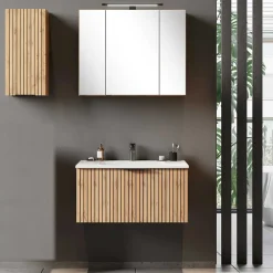 Waschtischkonsole mit Oberschrank Set - Crystoga (dreiteilig)^Wohnen Online