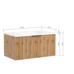 Waschtischkonsole mit Oberschrank Set - Crystoga (dreiteilig)^Wohnen Online