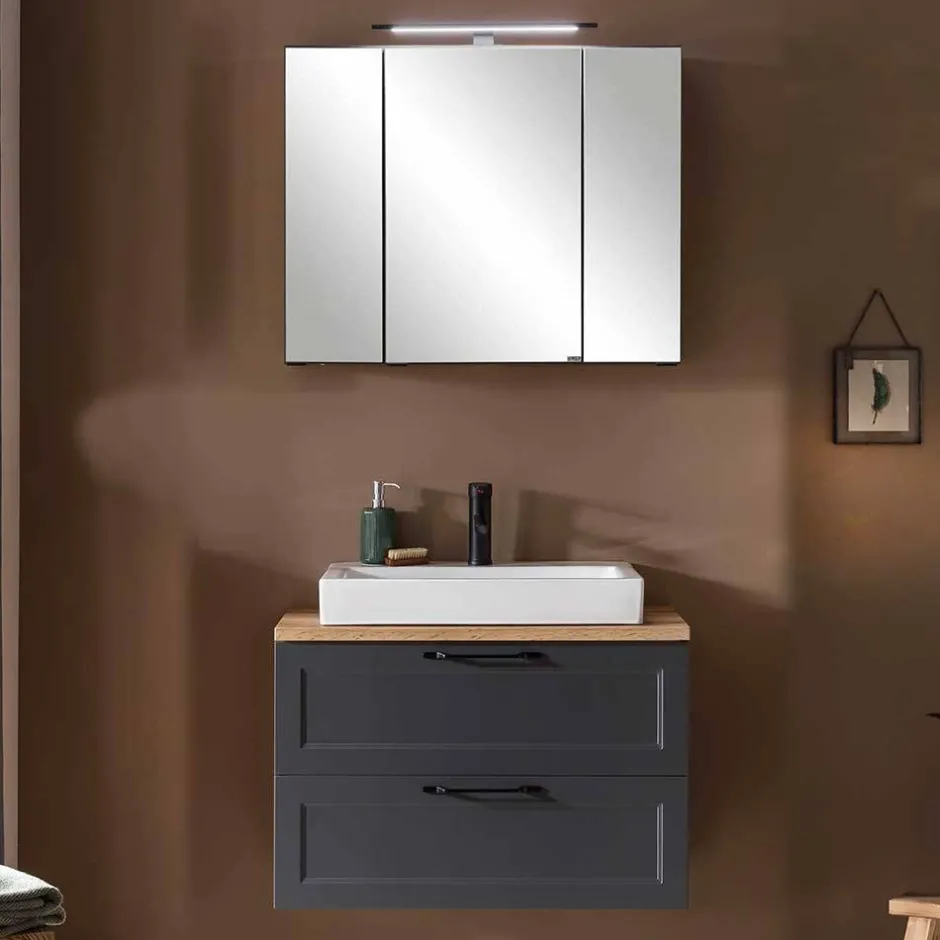 Wohnen Waschtischkonsole und Spiegelschrank Set - Novelya (zweiteilig)