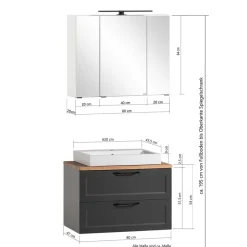 Wohnen Waschtischkonsole und Spiegelschrank Set - Novelya (zweiteilig)
