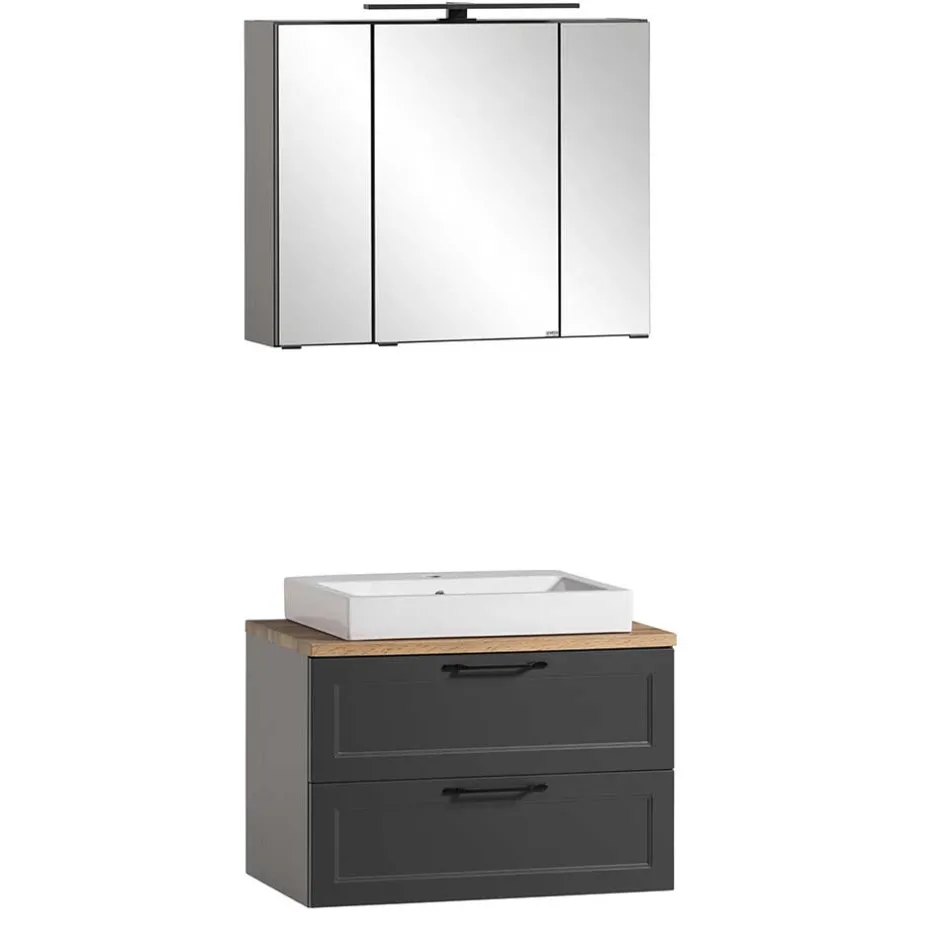 Wohnen Waschtischkonsole und Spiegelschrank Set - Novelya (zweiteilig)