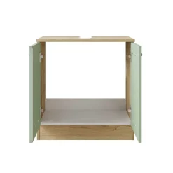 Wohnen Waschtischschrank in Graugrün und Eiche Optik - Spiritana