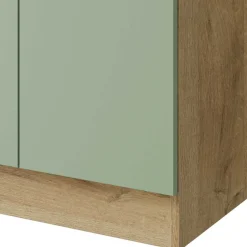 Wohnen Waschtischschrank in Graugrün und Eiche Optik - Spiritana