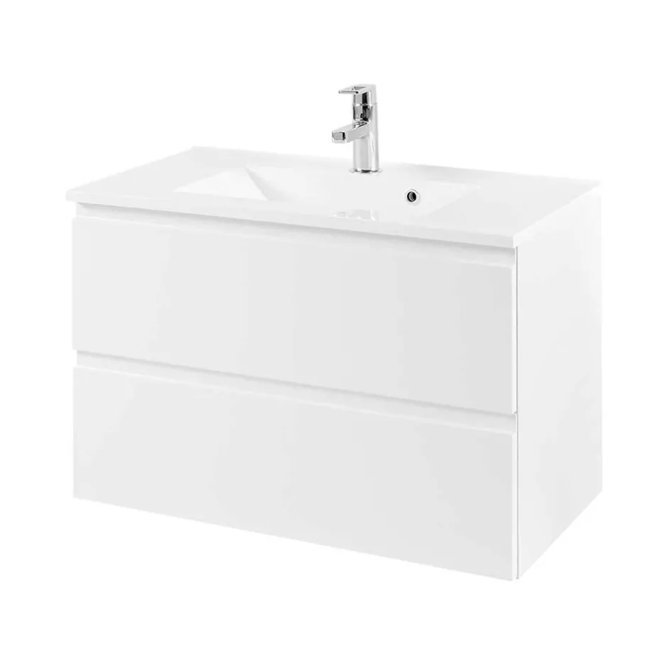 Wohnen Waschtischunterschrank Concetada in Hochglanz Weiß