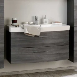 Wohnen Waschtischunterschrank Darina in Grau Holzdekor