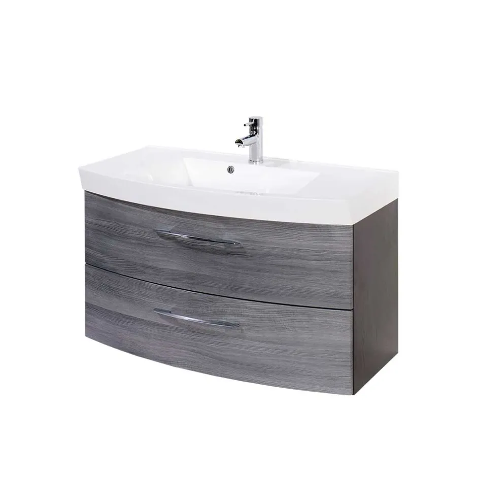 Wohnen Waschtischunterschrank Darina in Grau Holzdekor