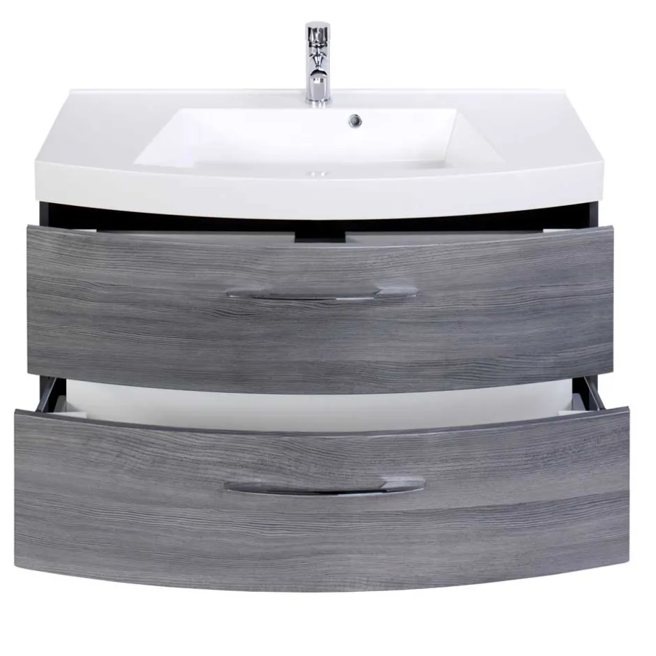 Wohnen Waschtischunterschrank Darina in Grau Holzdekor