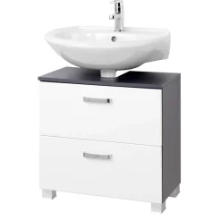 Wohnen Waschtischunterschrank Tiamos in Weiß Anthrazit