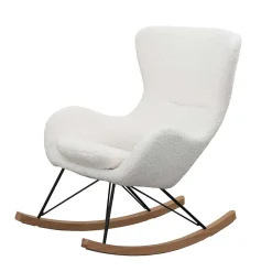 Wohnen Webstoff Schaukelstuhl in Weiß - Dario