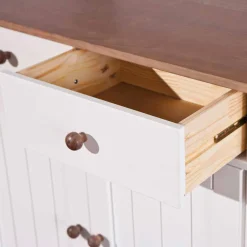 Wohnen Weiß Brauner Buffetschrank aus Kiefernholz - Vatina