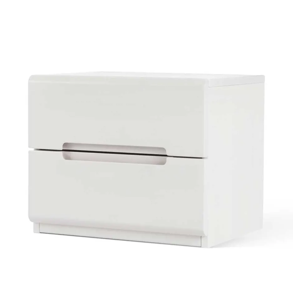 Weiß lackierte Nachtkommode Cantabria aus massiver Buche^Wohnen Hot