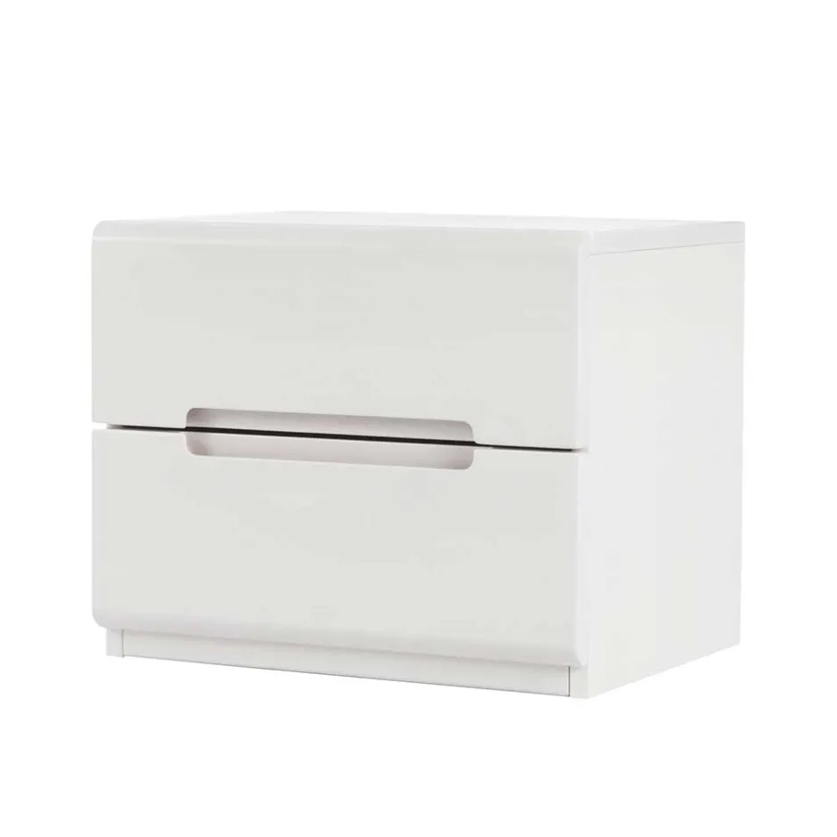 Weiß lackierte Nachtkommode Cantabria aus massiver Buche^Wohnen Hot