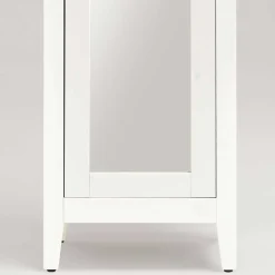 Wohnen Weiß lasierter Hochschrank fürs Bad mit Spiegel - Lousias
