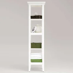 Wohnen Weiß lasiertes Badezimmer Regal aus Kiefer massiv - Lousias