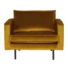 Weicher Sessel im kantigen Retro Design Nustra mit Samt Gelb^Wohnen Best