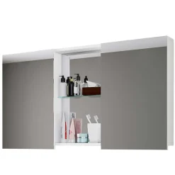 Wohnen Weiße Badeinrichtung mit Doppel-Waschtisch - Matsu (vierteilig)