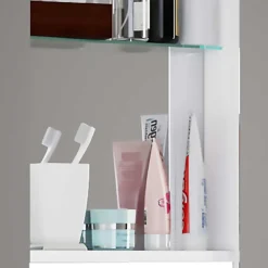 Wohnen Weiße Badeinrichtung mit Doppel-Waschtisch - Matsu (vierteilig)