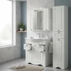 Wohnen Weiße Badmöbel klassisch Set - Akira (dreiteilig)