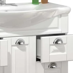 Wohnen Weiße Badmöbel klassisch Set - Akira (dreiteilig)