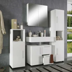 Wohnen Weiße Badmöbel Kombi Set - Sua (vierteilig)