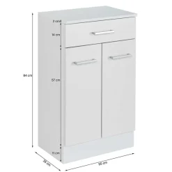 Weiße Badmöbel Kombi zum Aufstellen - Skiranov (vierteilig)^Wohnen New