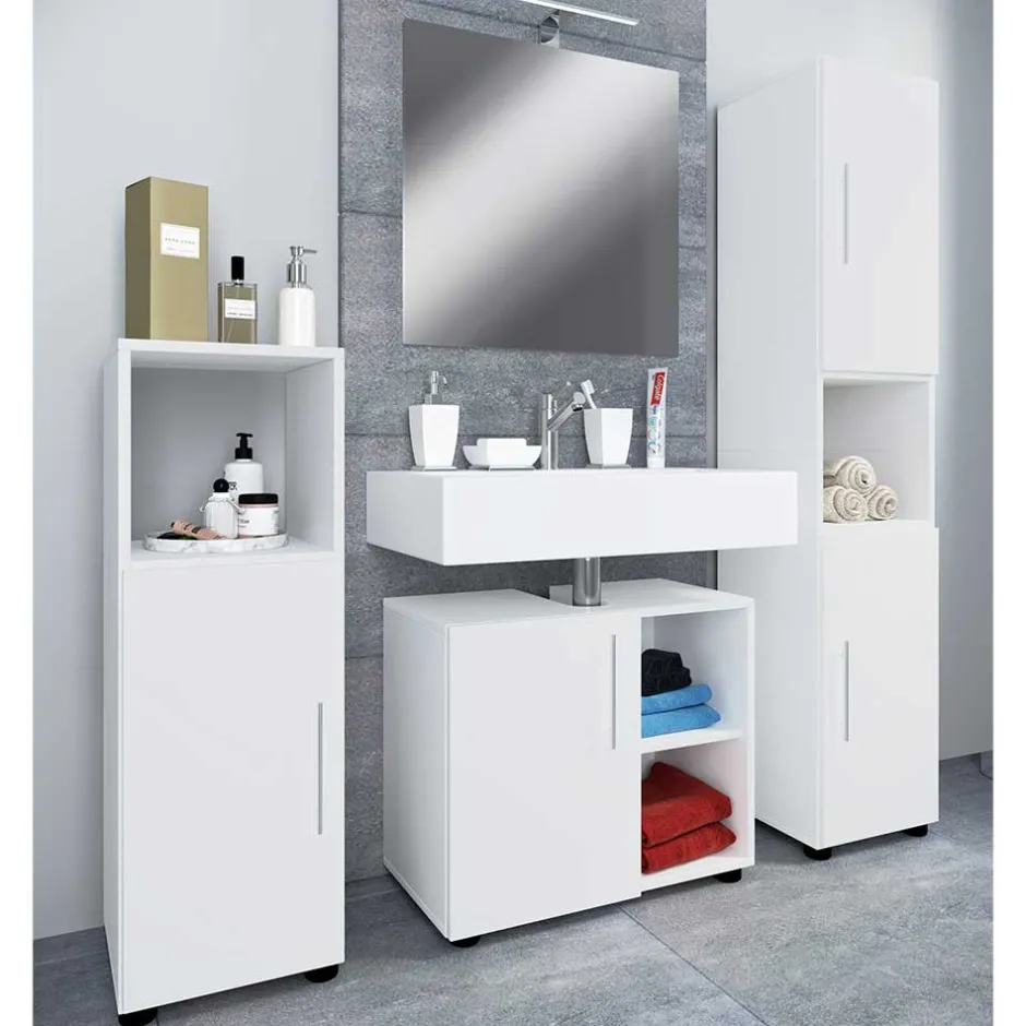 Weiße Badmöbel Kombination Set - Sua (vierteilig)^Wohnen New