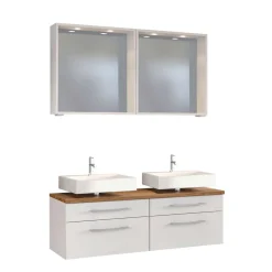 Weiße Badmöbel Waschplatz - Enwicos II (dreiteilig)^Wohnen Discount