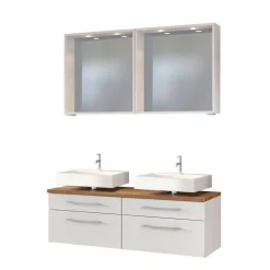 Weiße Badmöbel Waschplatz - Enwicos II (dreiteilig)^Wohnen Discount