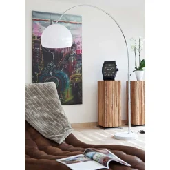 Wohnen Weiße Bogenlampe höhenverstellbar - Marisa