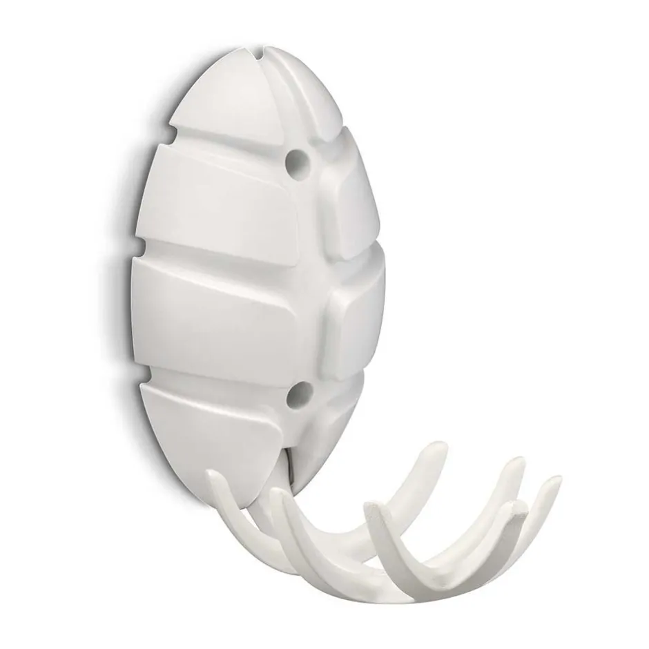 Wohnen Weiße Design Klapphaken in Oval - Egetaria (6er Set)