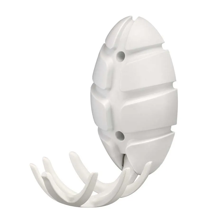 Wohnen Weiße Design Klapphaken in Oval - Egetaria (6er Set)