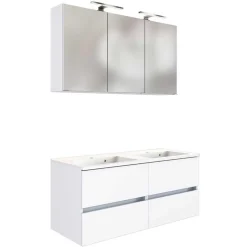 Wohnen Weiße Doppelwaschplatz Kombi - Vandan (zweiteilig)