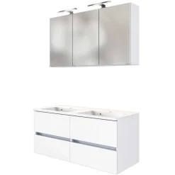 Wohnen Weiße Doppelwaschplatz Kombi - Vandan (zweiteilig)