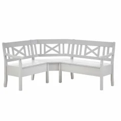 Wohnen Weiße Eckbank Onesti aus Kiefer massiv