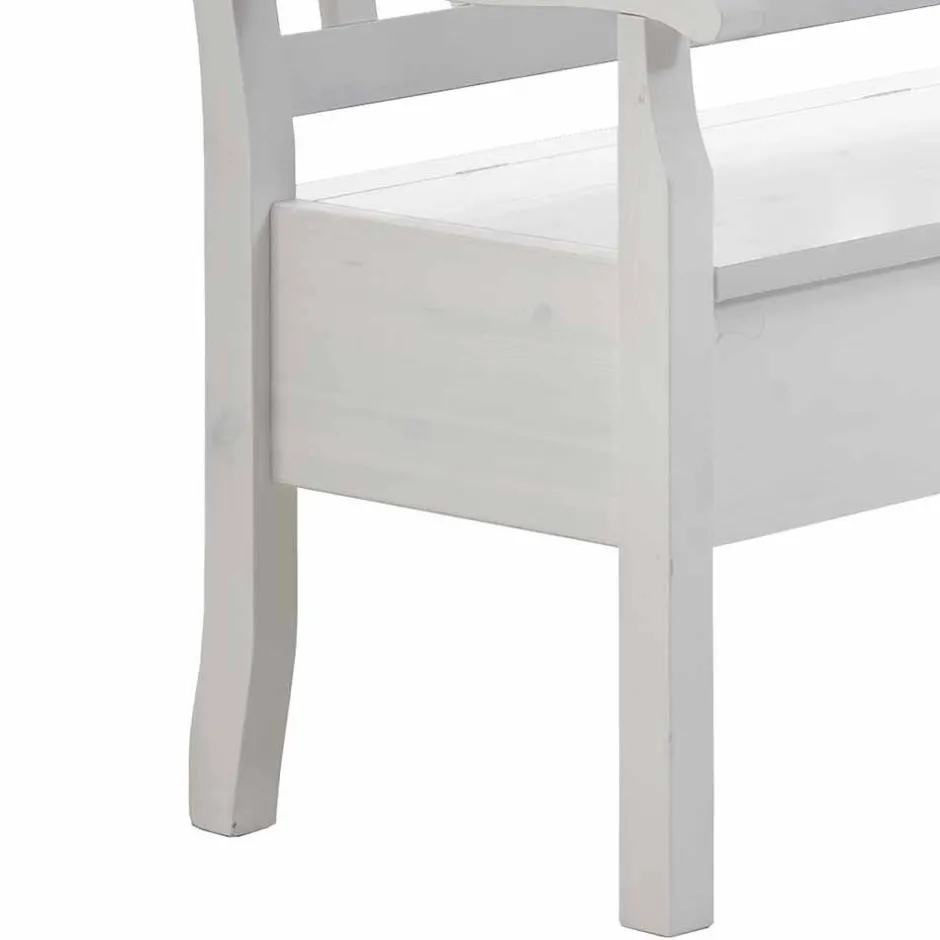 Wohnen Weiße Eckbank Onesti aus Kiefer massiv