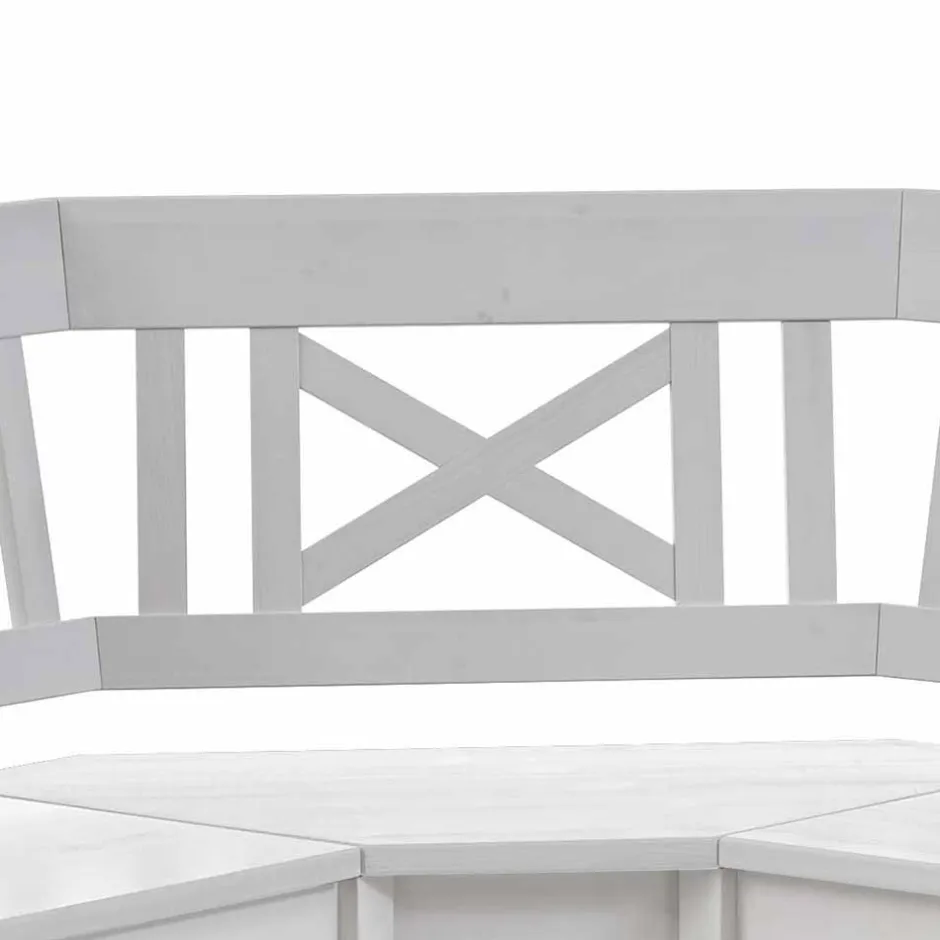 Wohnen Weiße Eckbank Onesti aus Kiefer massiv