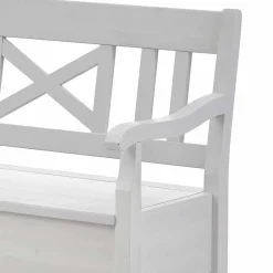 Wohnen Weiße Eckbank Onesti aus Kiefer massiv