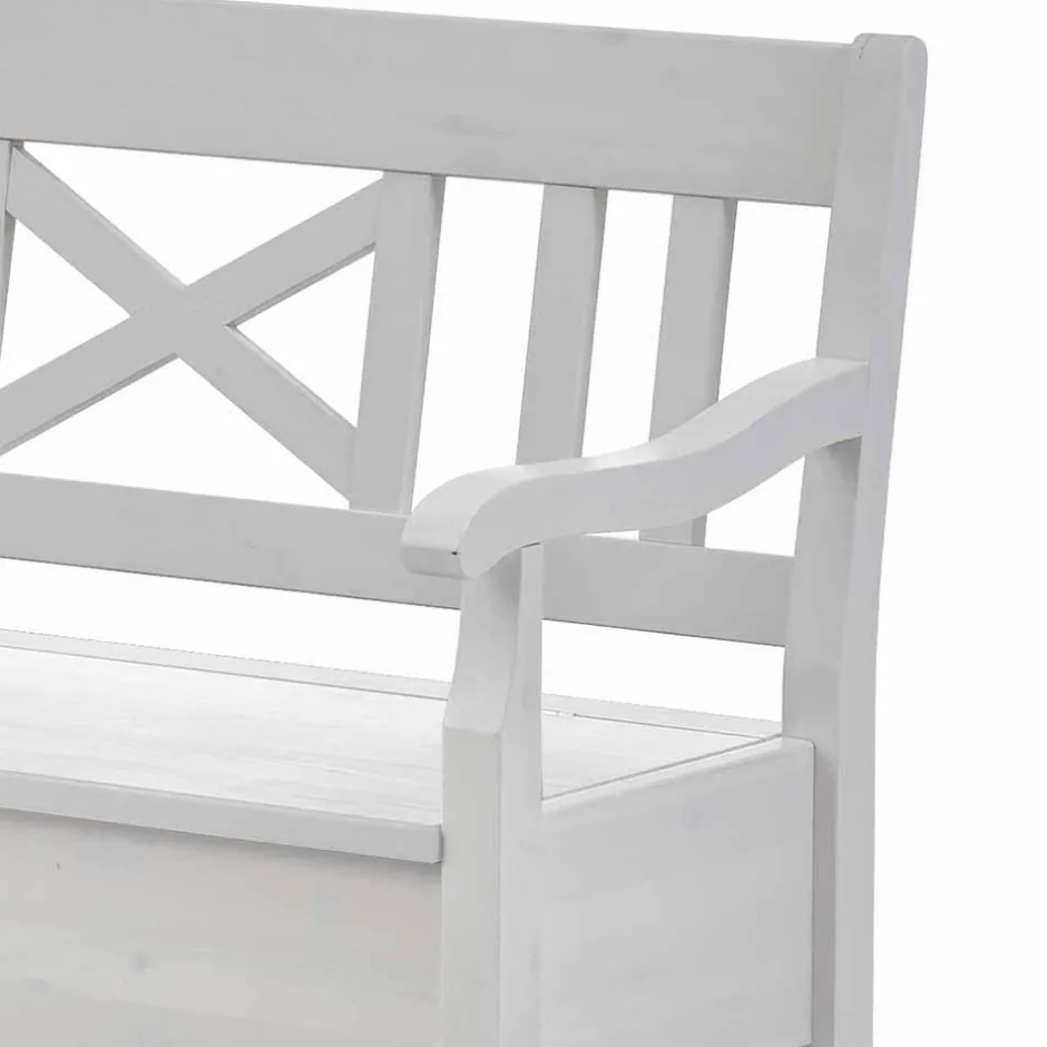 Wohnen Weiße Eckbank Onesti aus Kiefer massiv