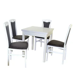 Wohnen Weiße Esstisch Gruppe Set - Veromica (fünfteilig)