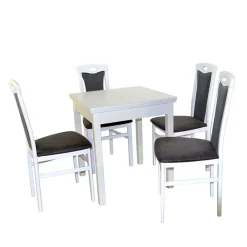 Wohnen Weiße Esstisch Gruppe Set - Veromica (fünfteilig)