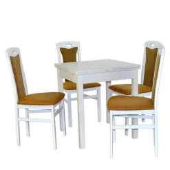 Wohnen Weiße Esszimmergruppe für 4 Personen - Calasso (fünfteilig)