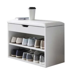 Weiße Flur Bank mit Schuhregal Guaran & Stauraum^Wohnen Discount