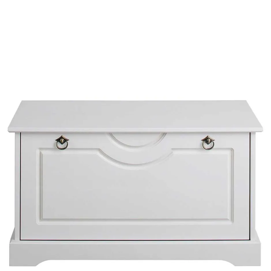 Wohnen Weiße Flurbank mit Schuhklappe - Vesrav
