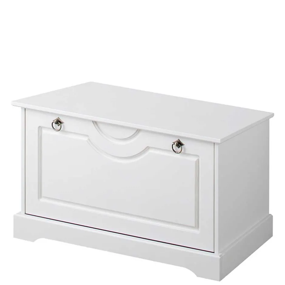 Wohnen Weiße Flurbank mit Schuhklappe - Vesrav