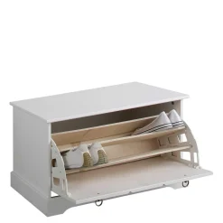 Wohnen Weiße Flurbank mit Schuhklappe - Vesrav