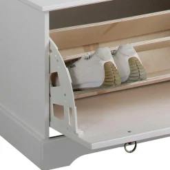 Wohnen Weiße Flurbank mit Schuhklappe - Vesrav
