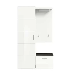 Weiße Garderobenmöbel aus Holzwerkstoff - Rugova^Wohnen Clearance